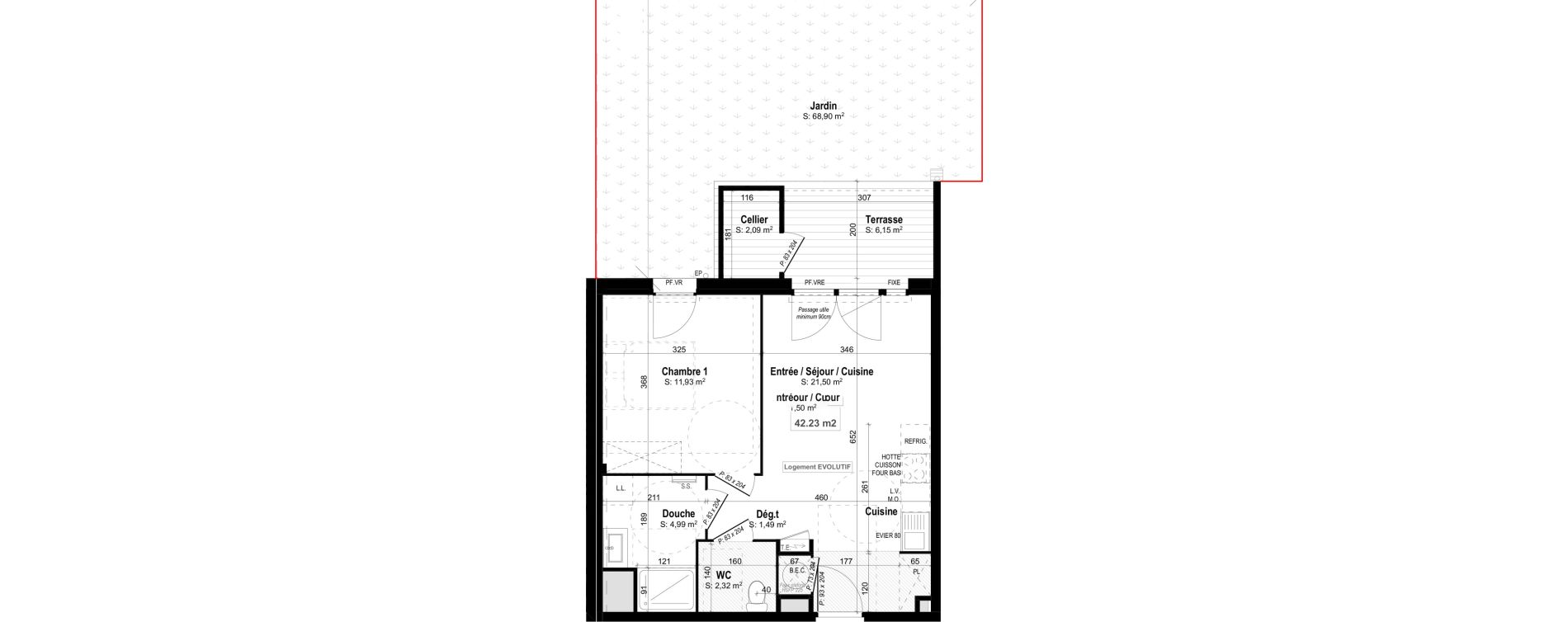 Appartement T2 de 41,58 m2 &agrave; Mimizan Centre