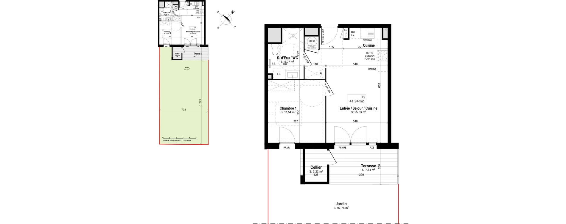 Appartement T2 de 41,94 m2 &agrave; Mimizan Centre