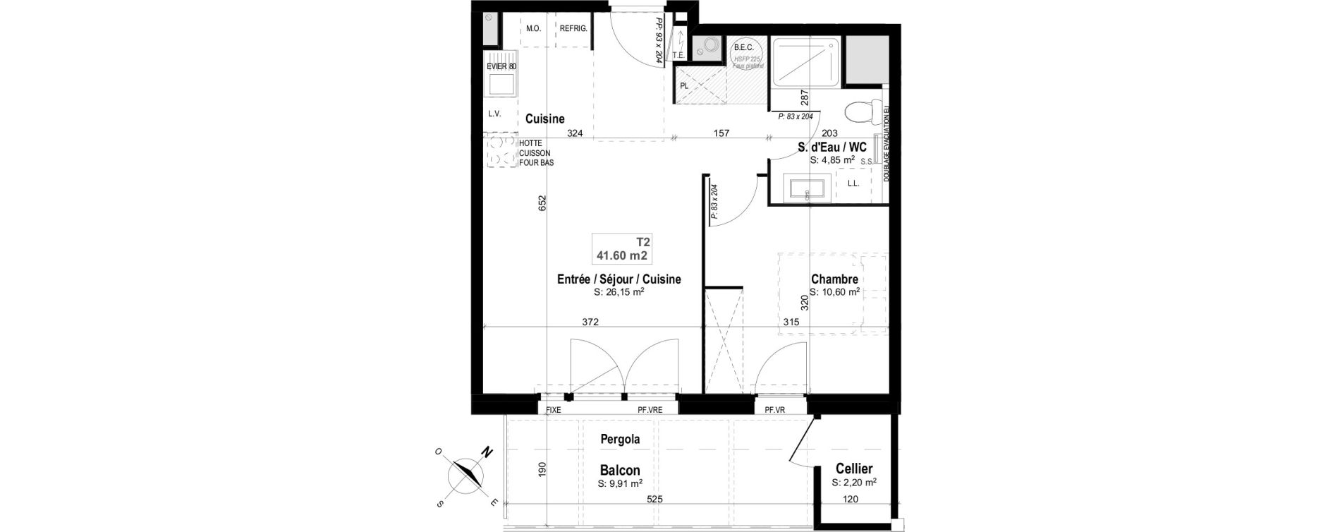 Appartement T2 de 41,60 m2 &agrave; Mimizan Centre