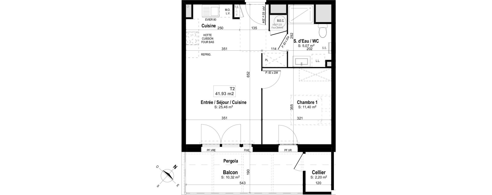 Appartement T2 de 41,93 m2 &agrave; Mimizan Centre