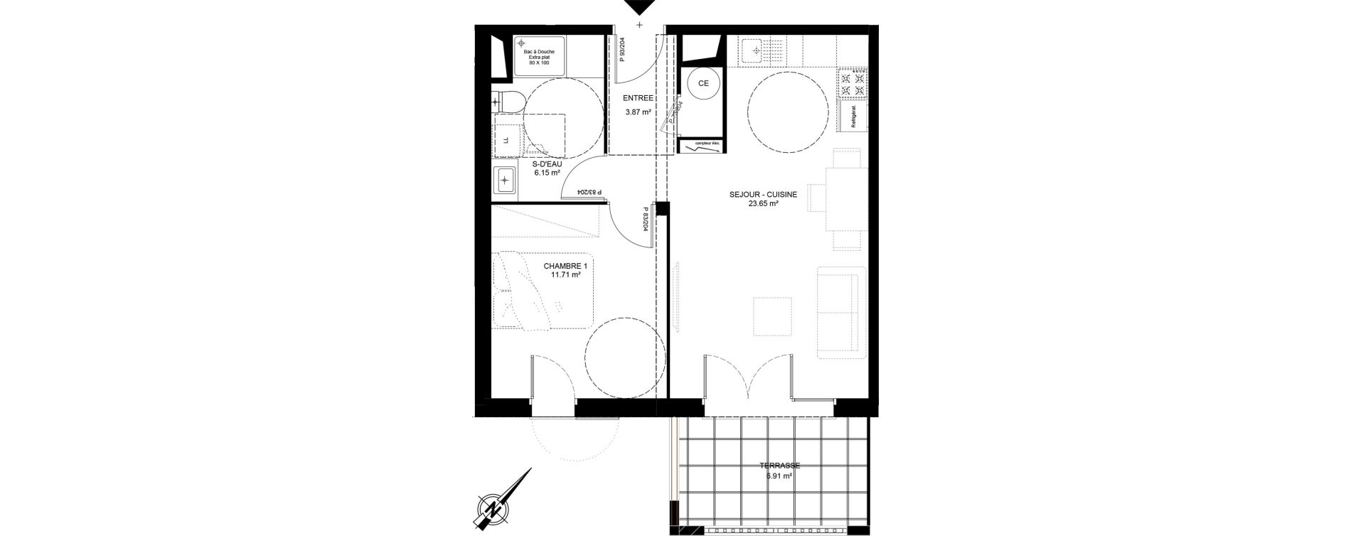 Appartement T2 de 45,38 m2 &agrave; Mimizan Centre