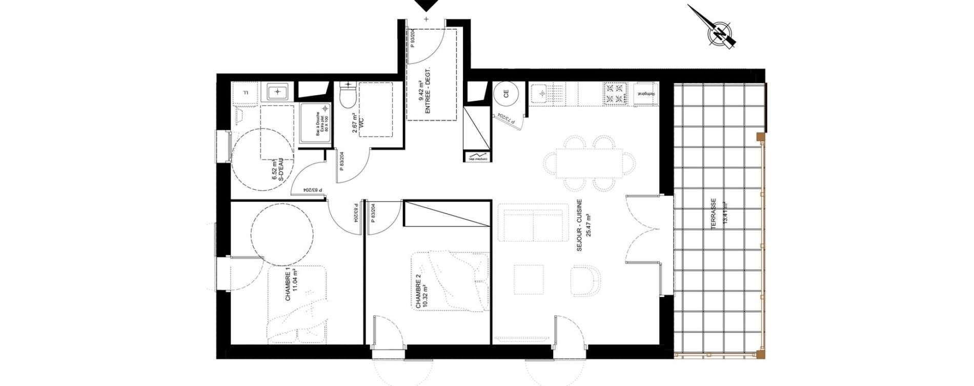 Appartement T3 de 65,44 m2 &agrave; Mimizan Centre