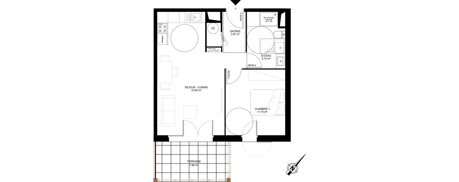 Appartement T2 de 45,42 m2 &agrave; Mimizan Centre