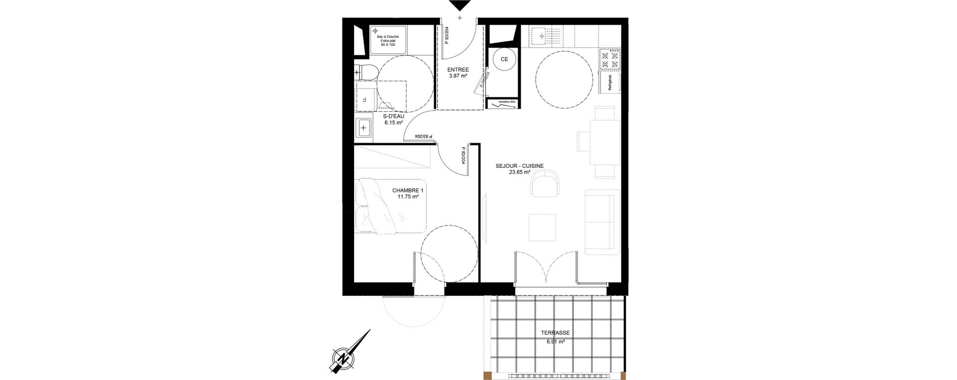 Appartement T2 de 45,42 m2 &agrave; Mimizan Centre