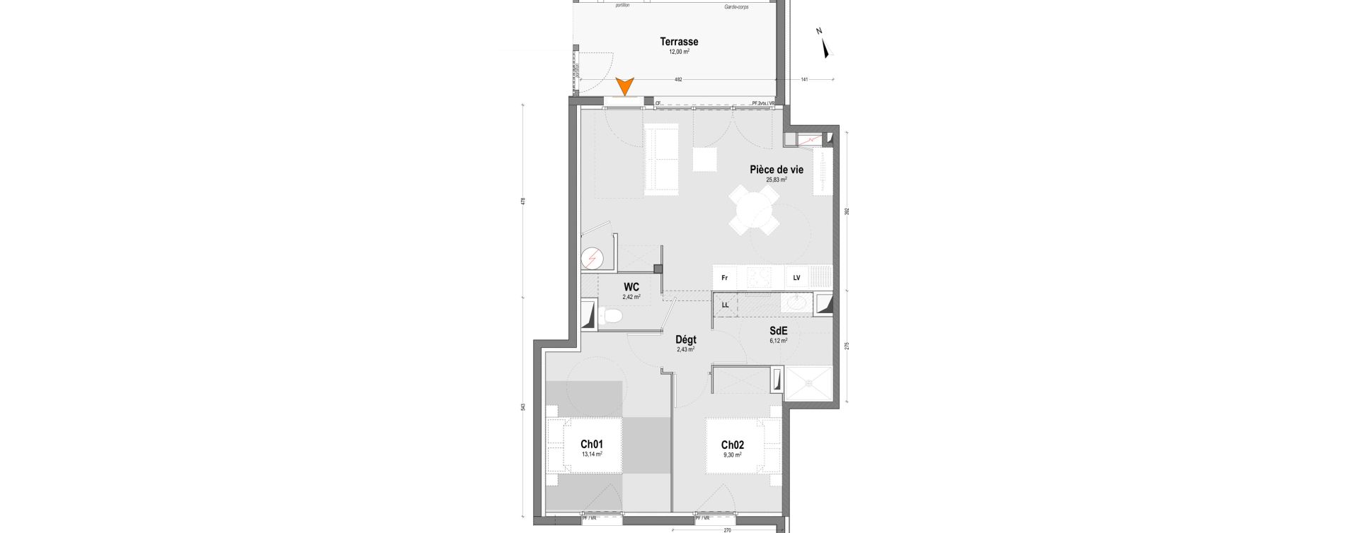 Appartement T3 de 59,24 m2 &agrave; Moliets-Et-Maa Centre