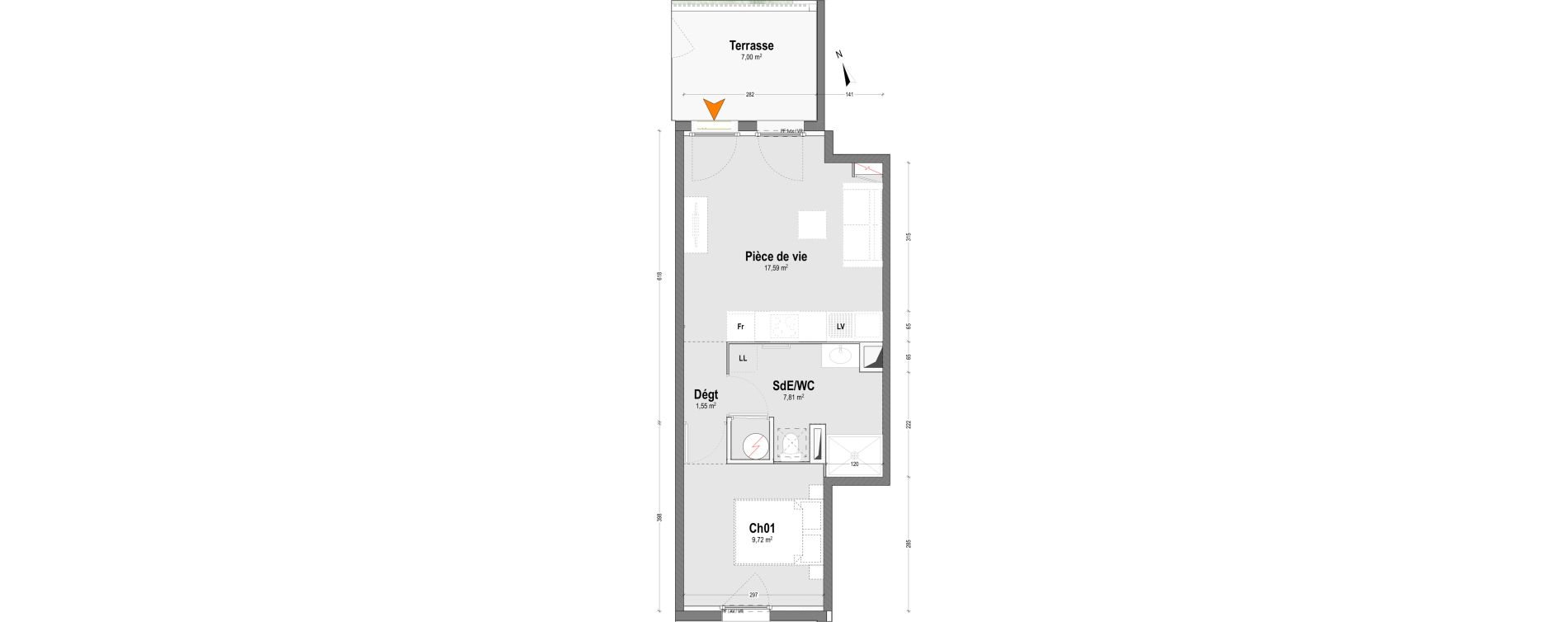 Appartement T2 de 36,67 m2 &agrave; Moliets-Et-Maa Centre
