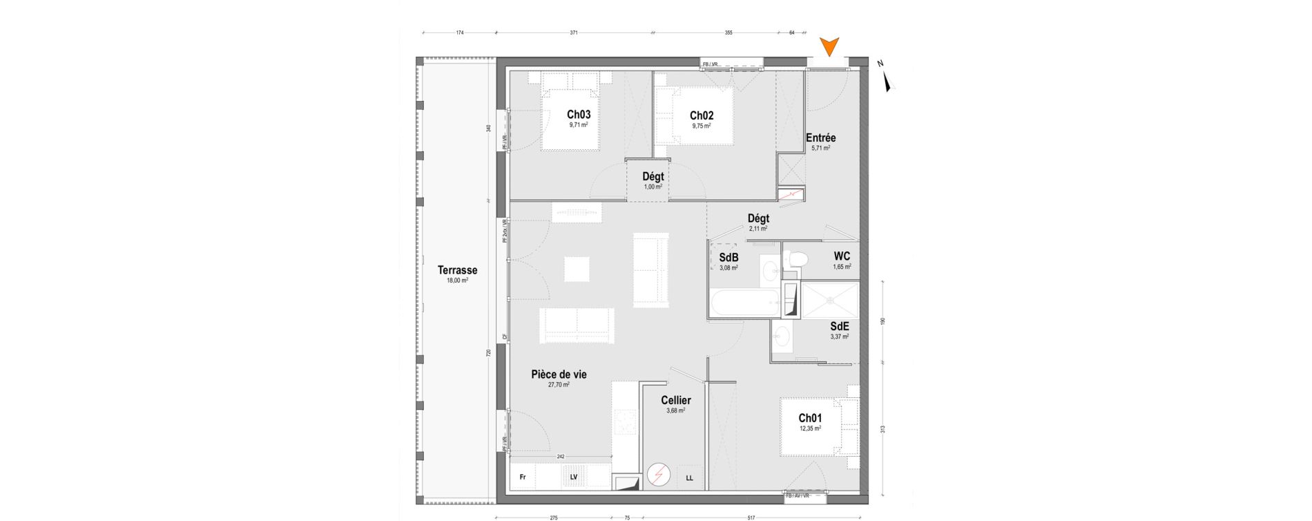 Appartement T4 de 80,11 m2 &agrave; Moliets-Et-Maa Centre