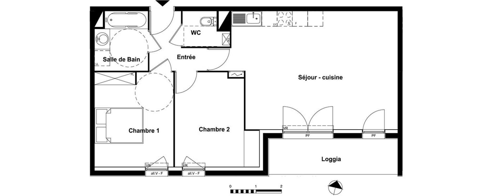 Appartement T3 de 62,99 m2 &agrave; Mont-De-Marsan Centre