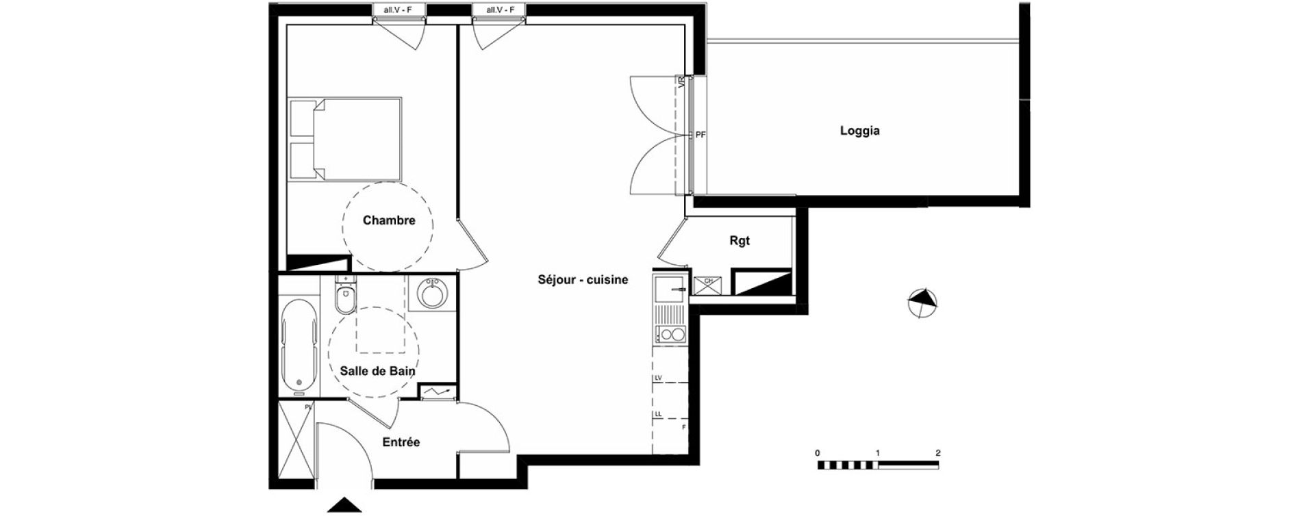 Appartement T2 de 49,83 m2 &agrave; Mont-De-Marsan Centre