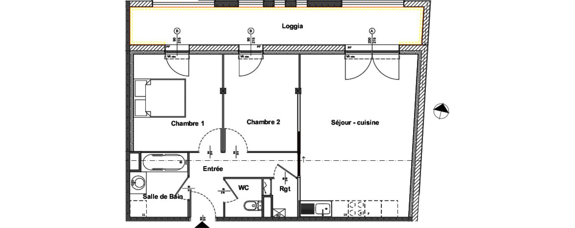 Appartement T3 de 58,68 m2 &agrave; Mont-De-Marsan Centre