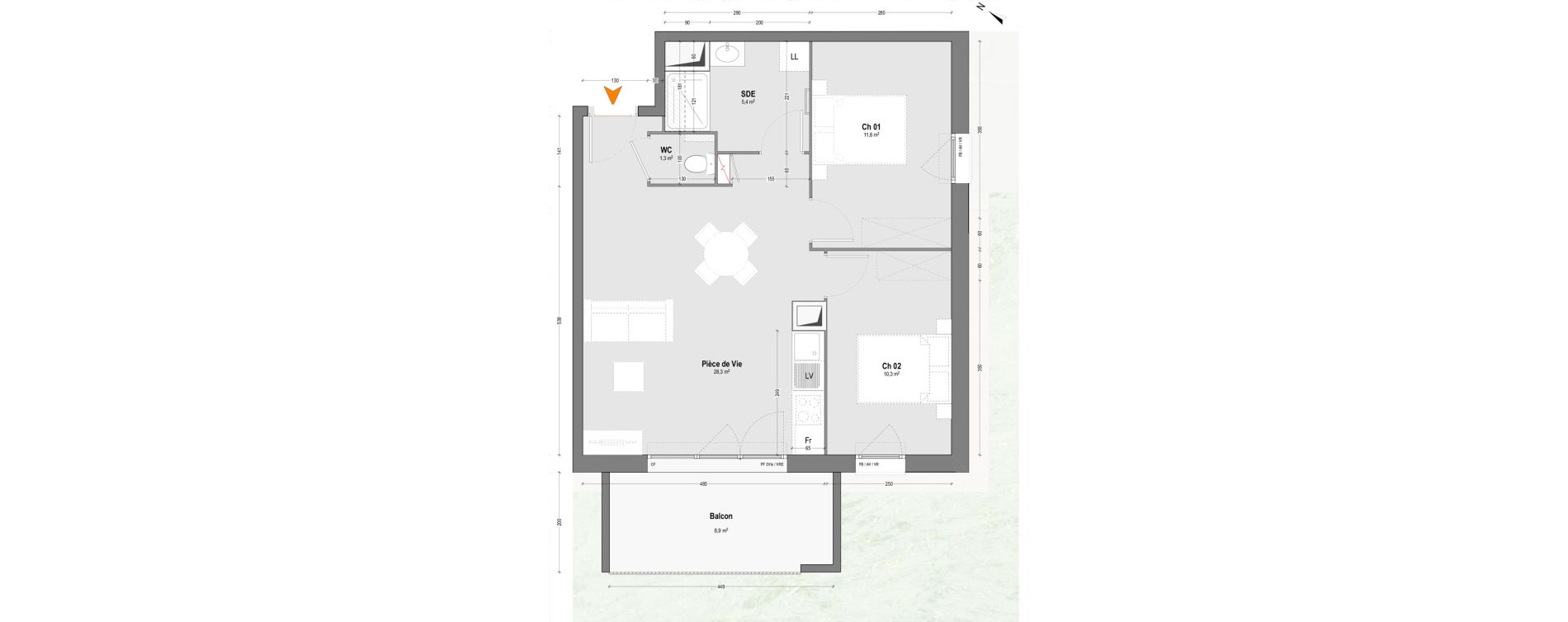 Appartement T3 de 56,90 m2 &agrave; Mont-De-Marsan Crouste