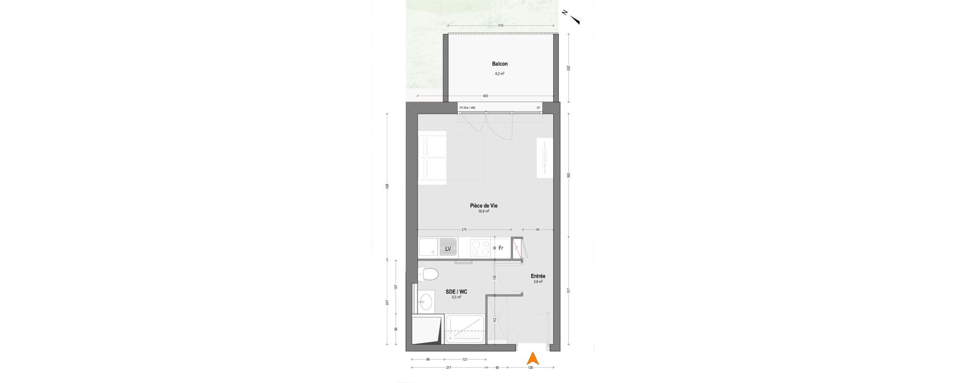 Appartement T1 de 26,00 m2 &agrave; Mont-De-Marsan Crouste