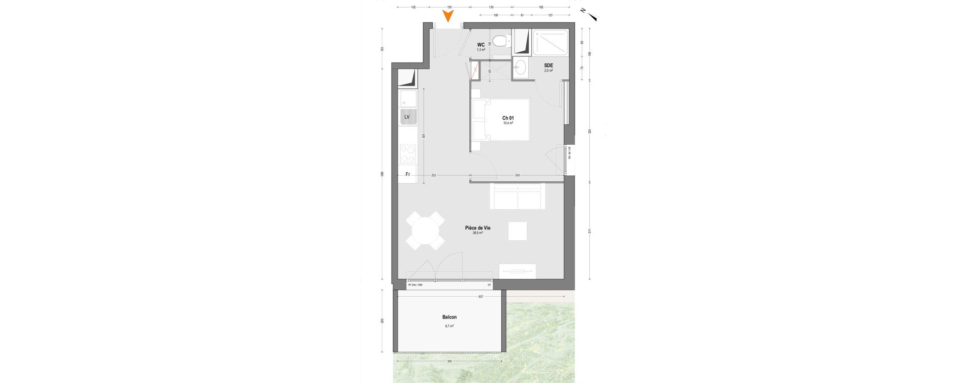 Appartement T2 de 40,70 m2 &agrave; Mont-De-Marsan Crouste