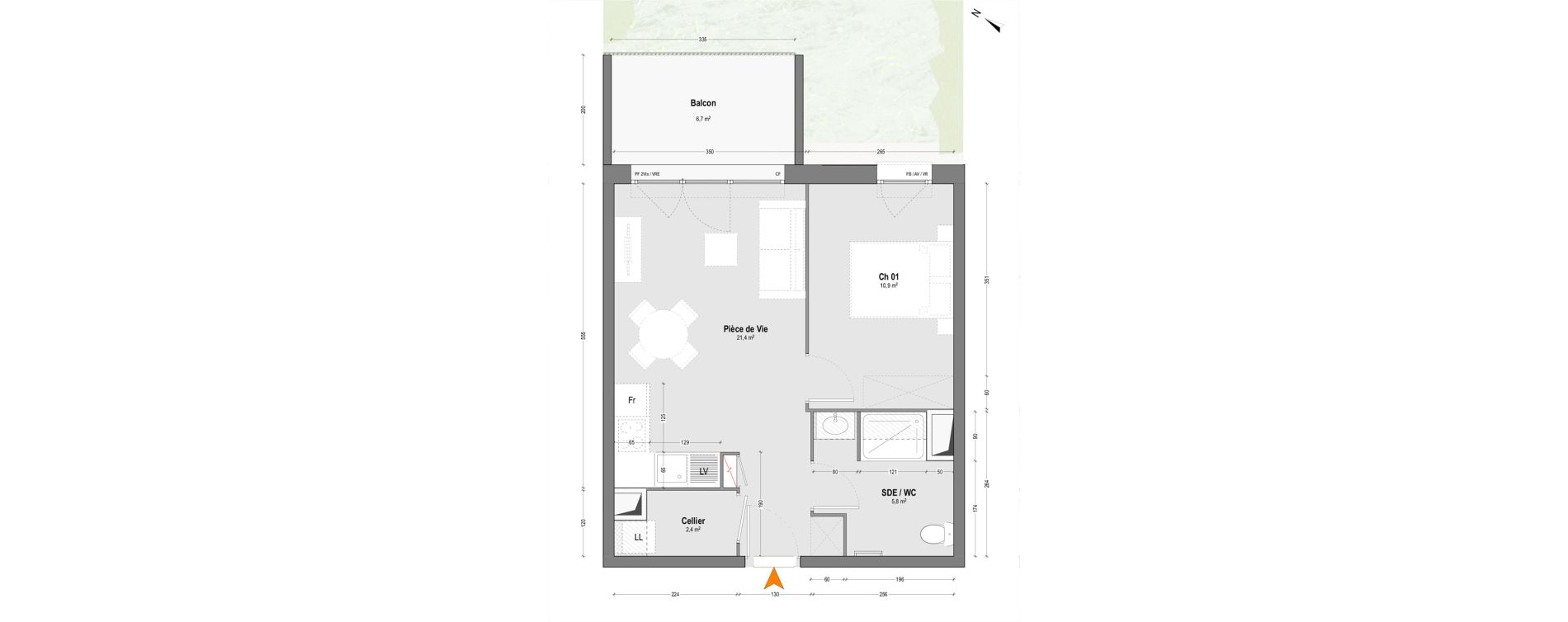 Appartement T2 de 40,50 m2 &agrave; Mont-De-Marsan Crouste