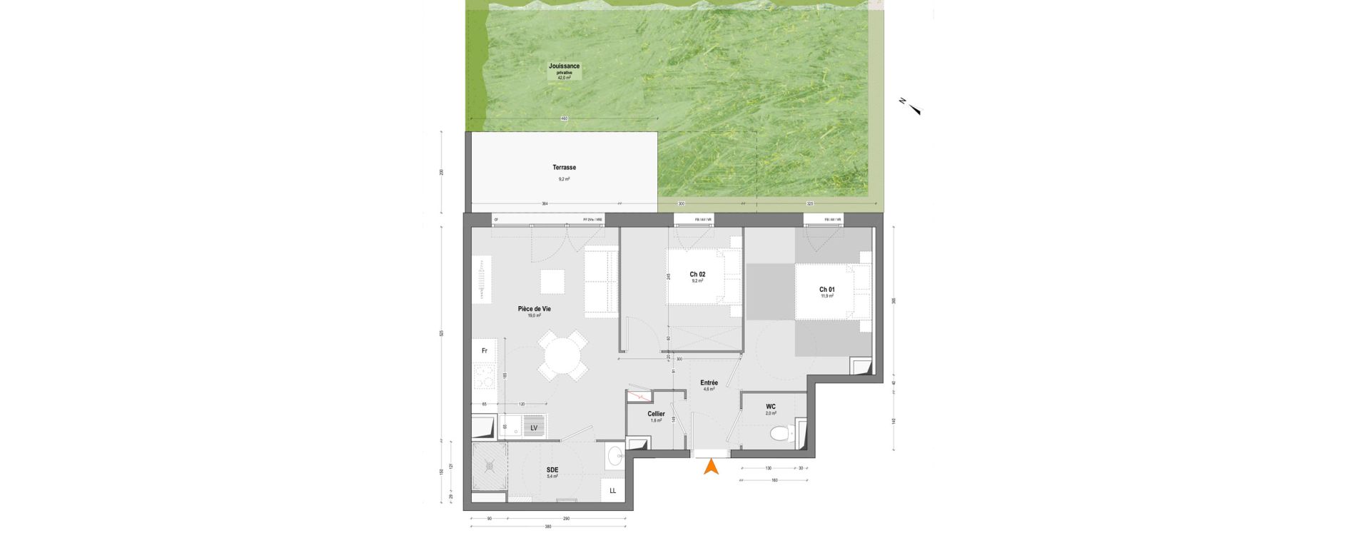 Appartement T3 de 53,70 m2 &agrave; Mont-De-Marsan Crouste