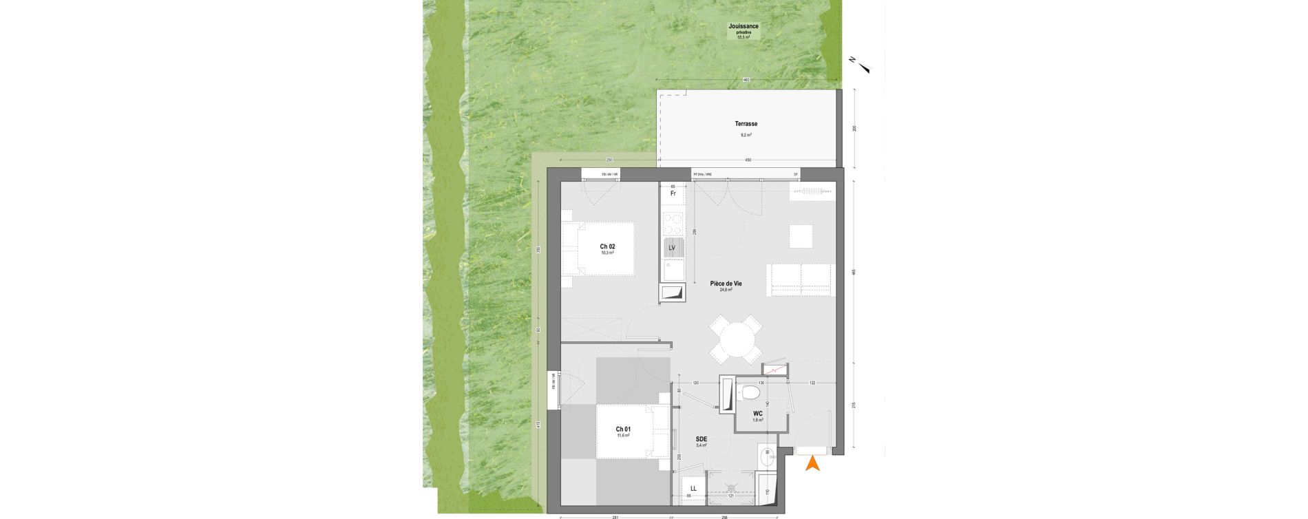 Appartement T3 de 53,90 m2 &agrave; Mont-De-Marsan Crouste