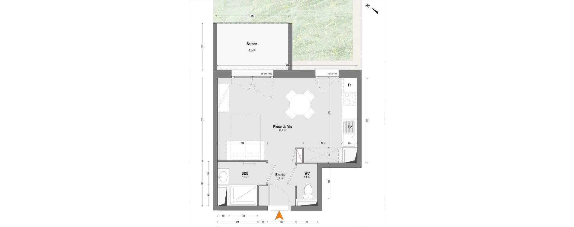 Appartement T1 de 28,20 m2 &agrave; Mont-De-Marsan Crouste