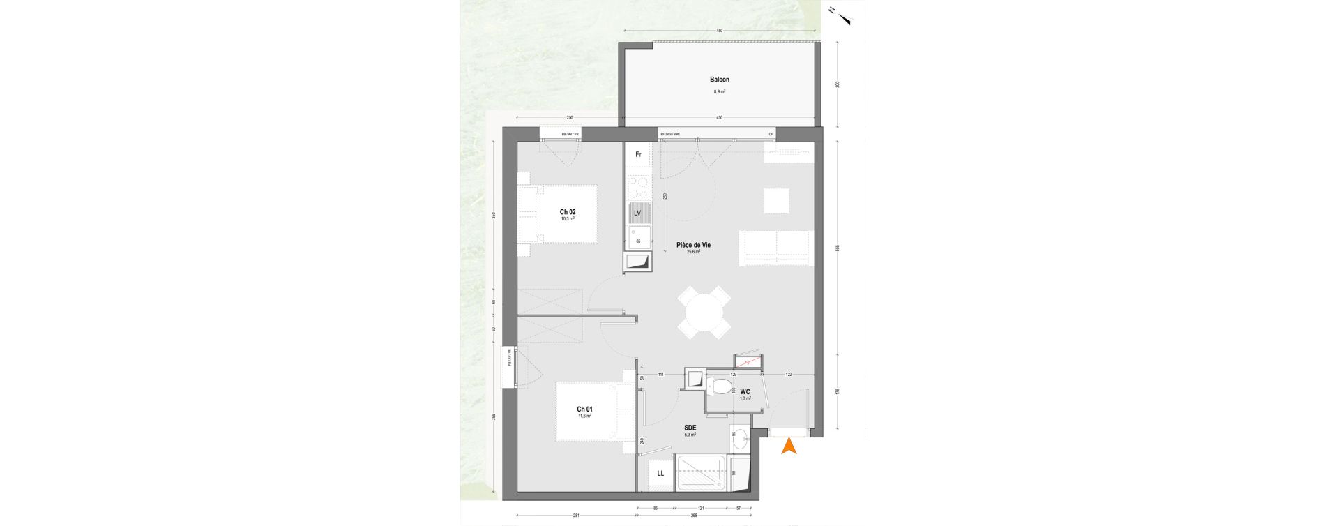 Appartement T3 de 54,10 m2 &agrave; Mont-De-Marsan Crouste