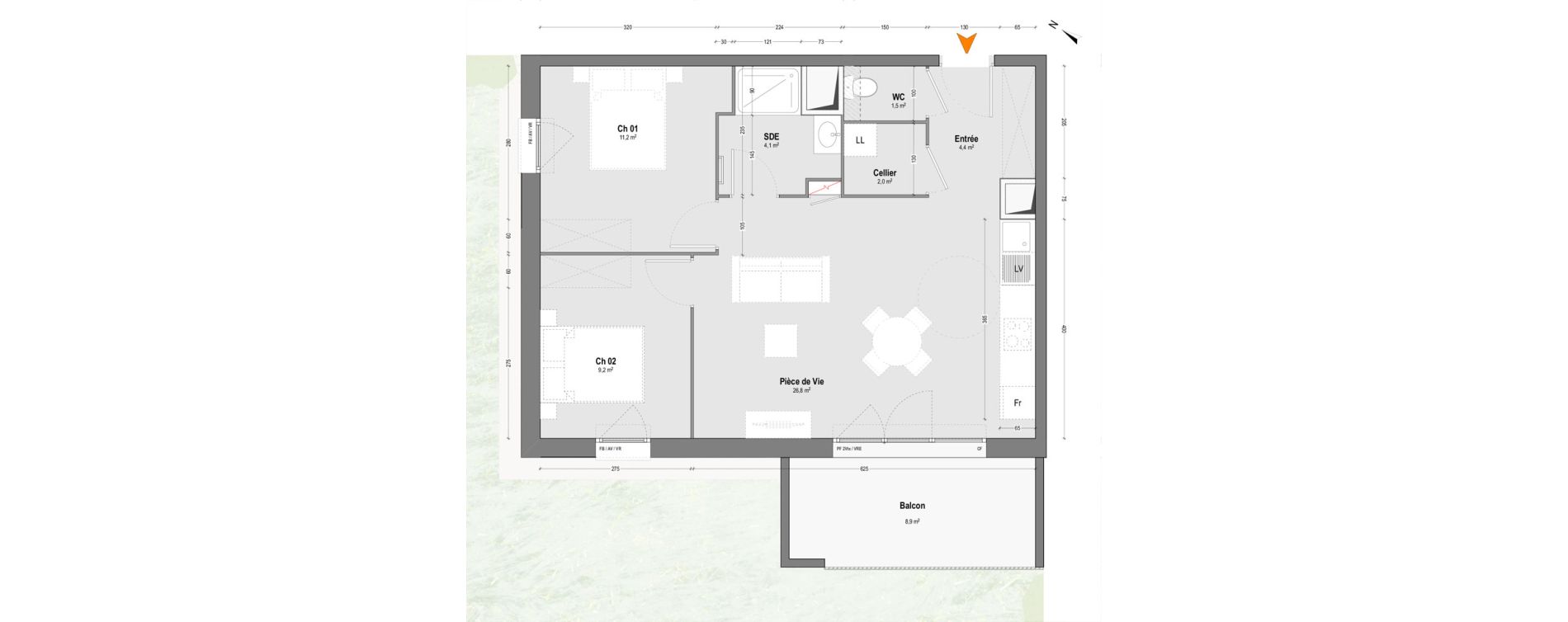 Appartement T3 de 59,20 m2 &agrave; Mont-De-Marsan Crouste