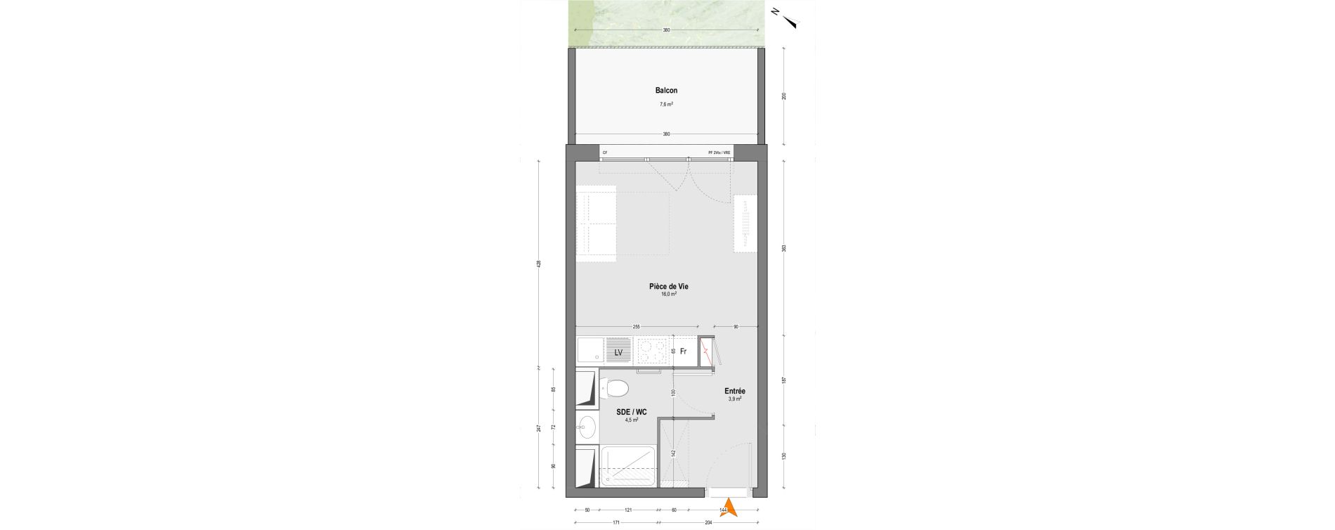 Appartement T1 de 24,40 m2 &agrave; Mont-De-Marsan Crouste