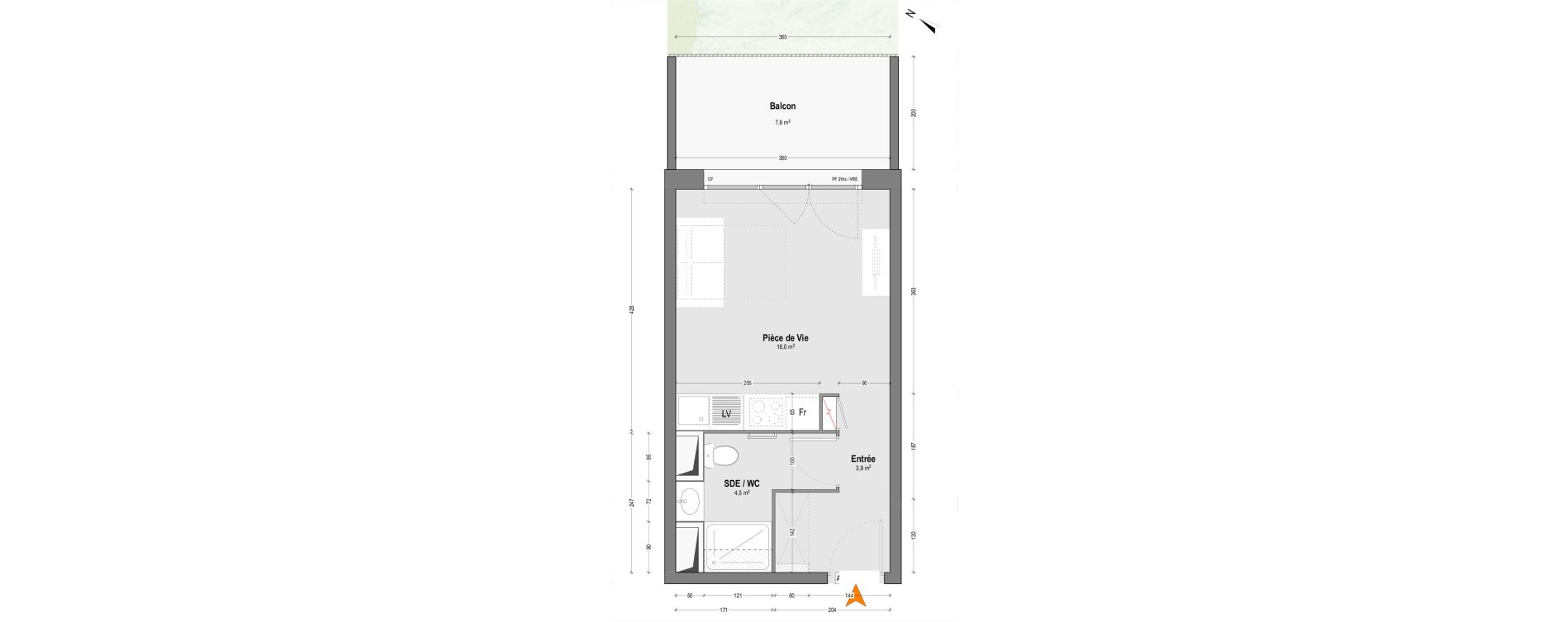 Appartement T1 de 24,40 m2 &agrave; Mont-De-Marsan Crouste