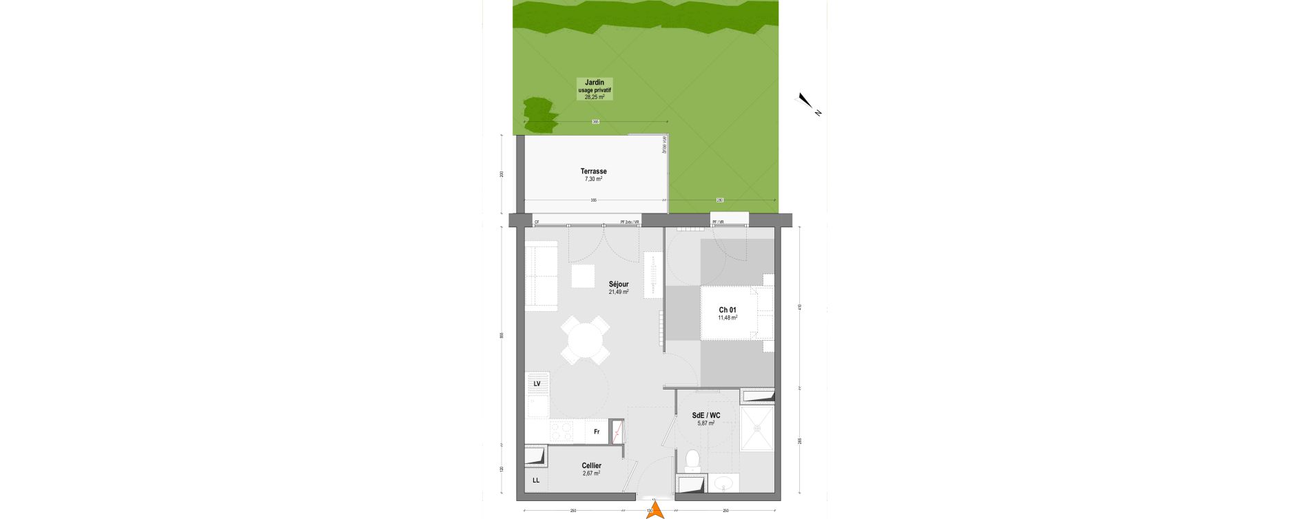 Appartement T2 de 41,51 m2 &agrave; Mont-De-Marsan Centre