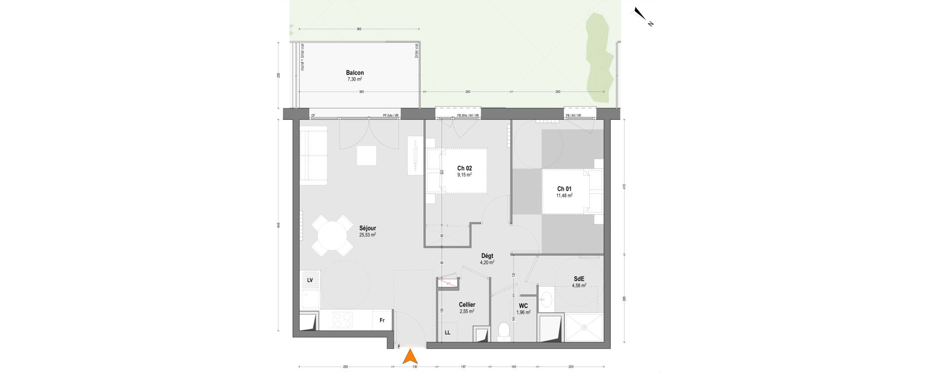 Appartement T3 de 59,45 m2 &agrave; Mont-De-Marsan Centre