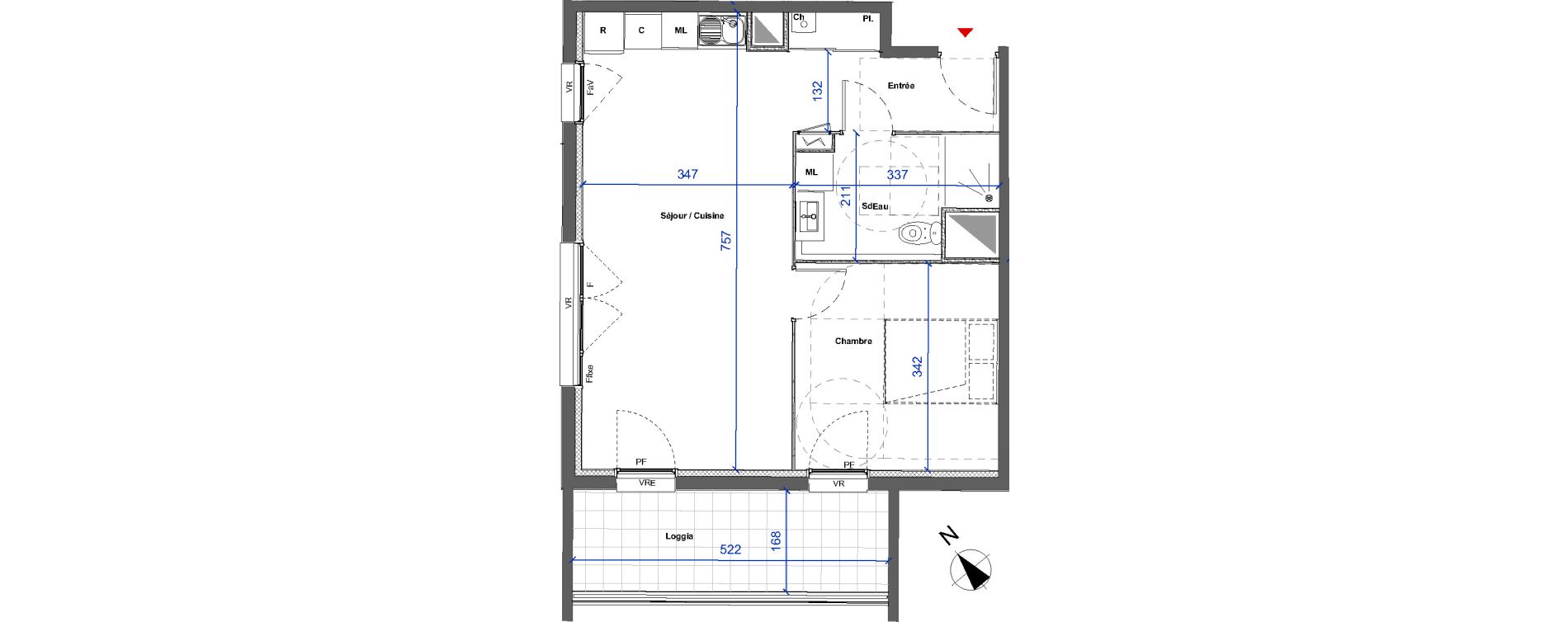 Appartement T2 de 48,45 m2 &agrave; Mont-De-Marsan Centre