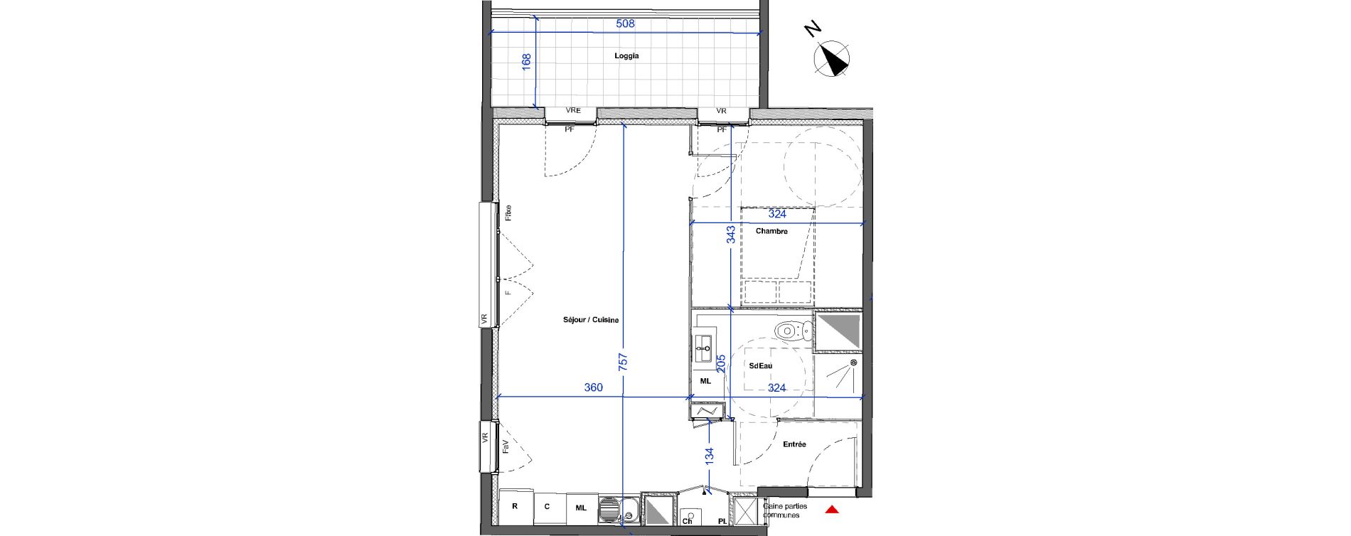 Appartement T2 de 48,20 m2 à Mont-De-Marsan Centre