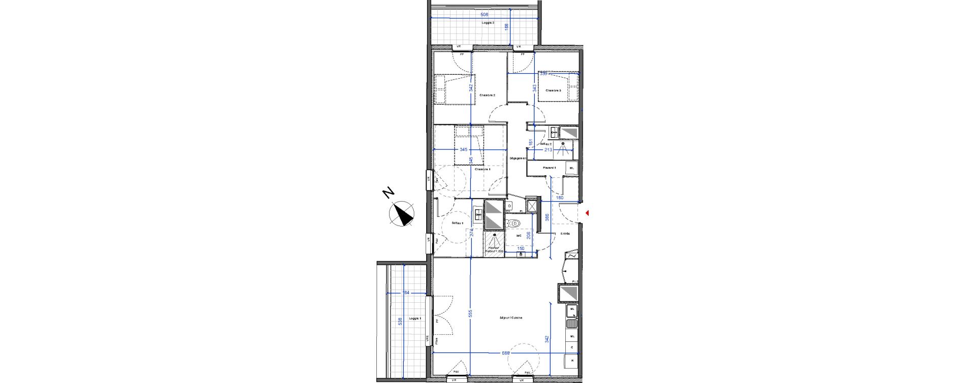 Appartement T4 de 99,00 m2 &agrave; Mont-De-Marsan Centre