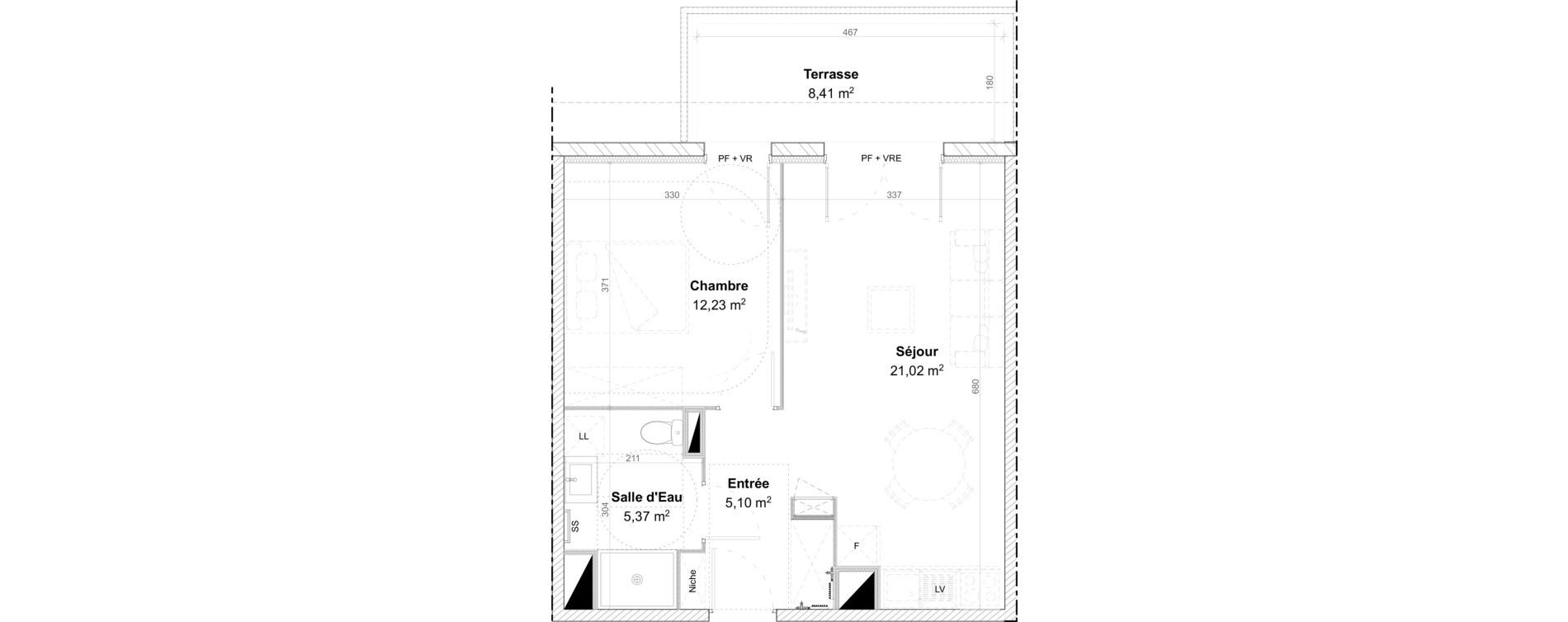 Appartement T2 de 43,72 m2 &agrave; Mont-De-Marsan Beillet