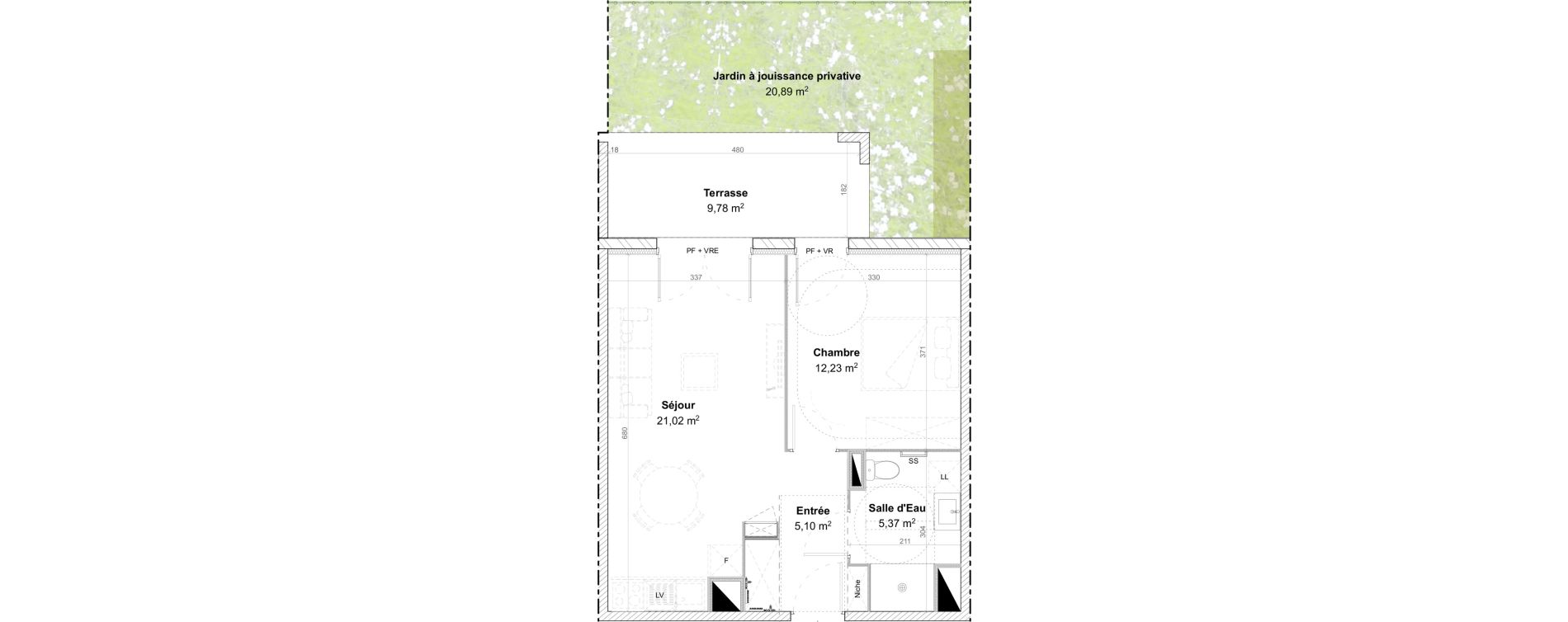 Appartement T2 de 43,72 m2 &agrave; Mont-De-Marsan Beillet