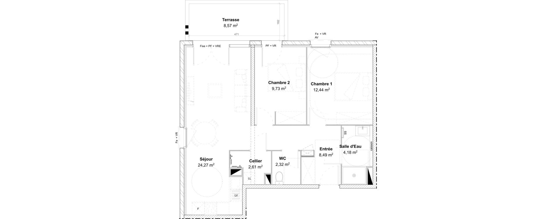 Appartement T3 de 64,04 m2 &agrave; Mont-De-Marsan Beillet