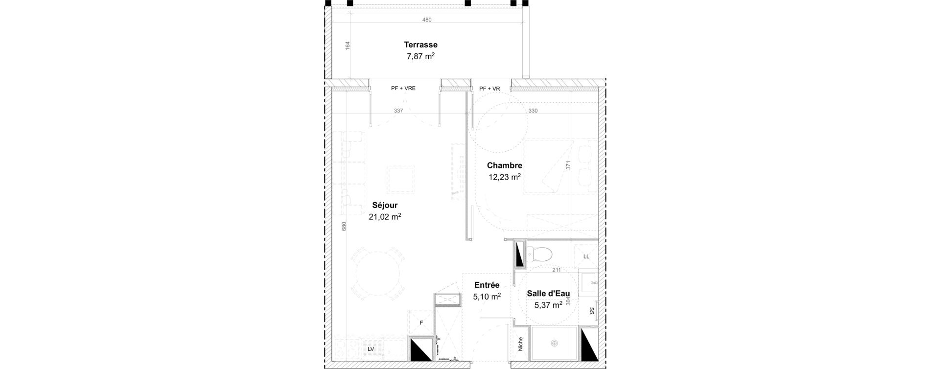 Appartement T2 de 43,72 m2 &agrave; Mont-De-Marsan Beillet