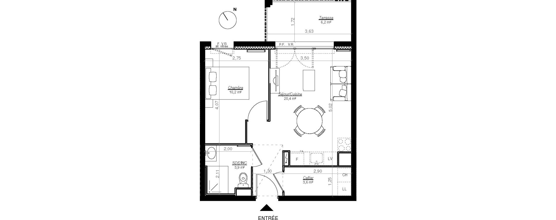 Appartement T2 de 38,10 m2 &agrave; Mont-De-Marsan Centre