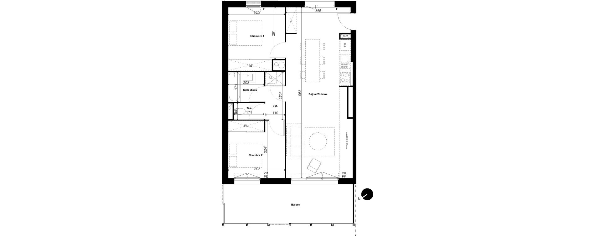 Appartement T3 de 64,28 m2 &agrave; Ondres Les trois fontaines
