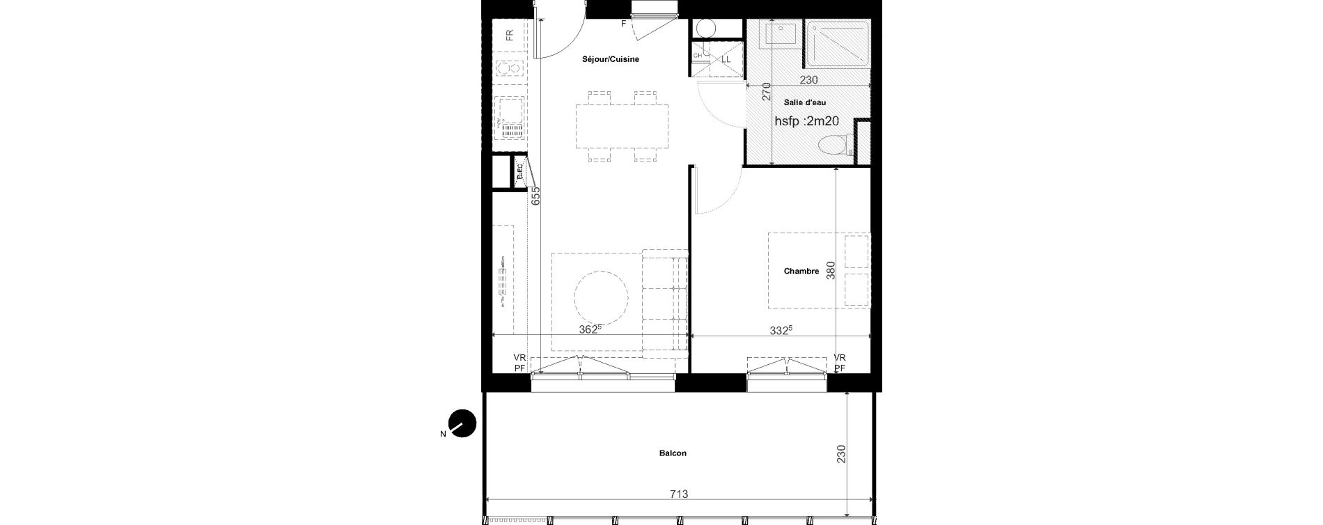 Appartement T2 de 43,45 m2 &agrave; Ondres Les trois fontaines