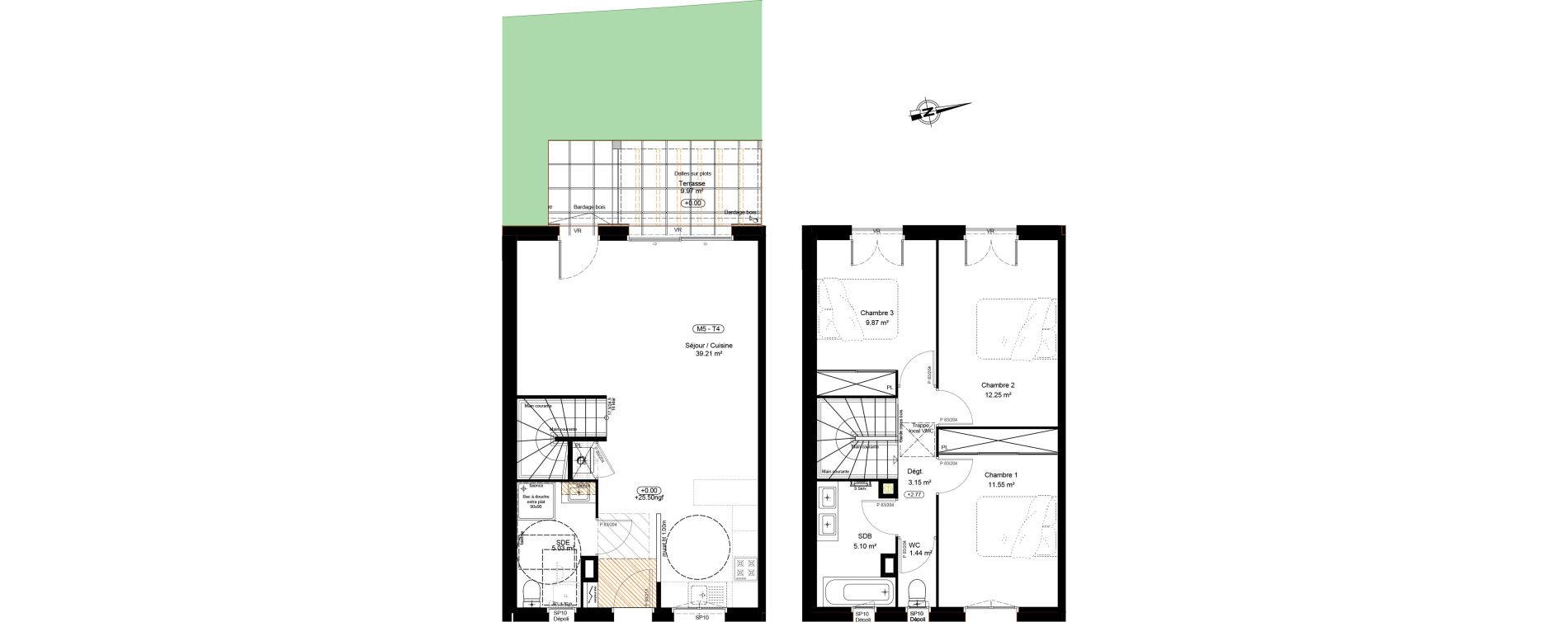Villa T4 de 87,57 m2 &agrave; Ondres Centre