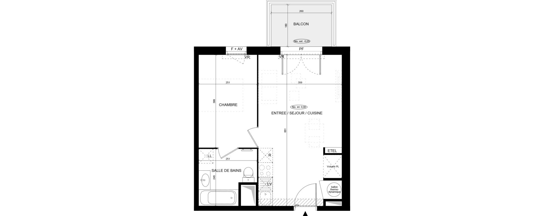 Appartement T2 de 38,48 m2 &agrave; Parentis-En-Born Centre