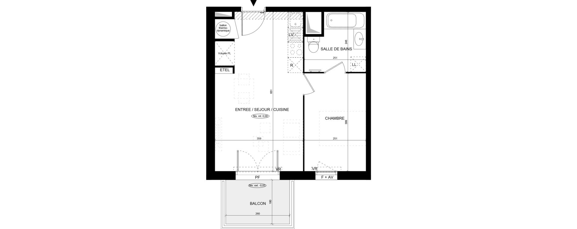 Appartement T2 de 38,48 m2 &agrave; Parentis-En-Born Centre