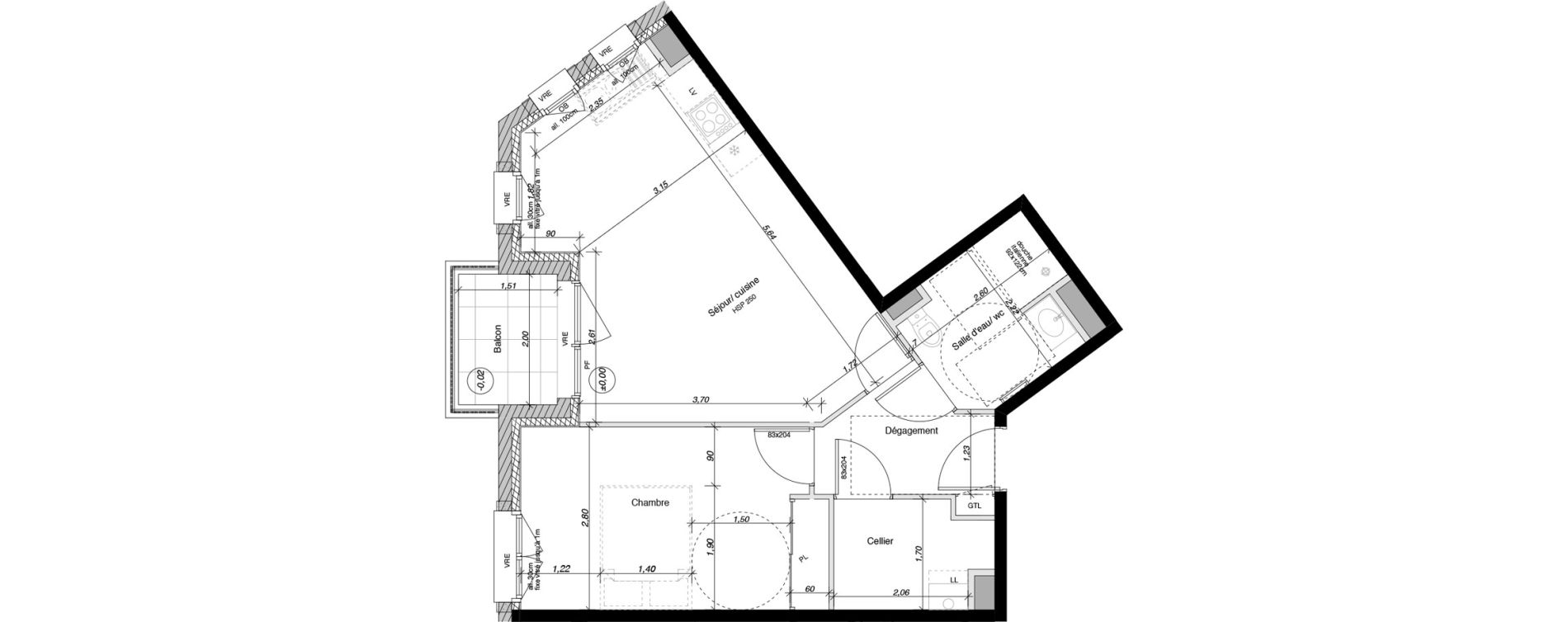 Appartement T2 de 47,52 m2 &agrave; Parentis-En-Born Centre