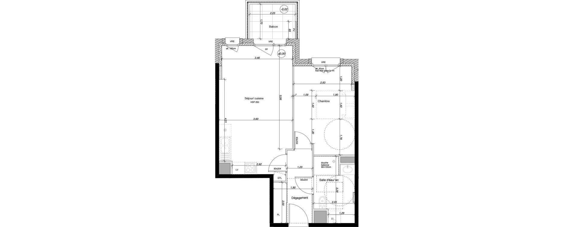 Appartement T2 de 45,72 m2 &agrave; Parentis-En-Born Centre