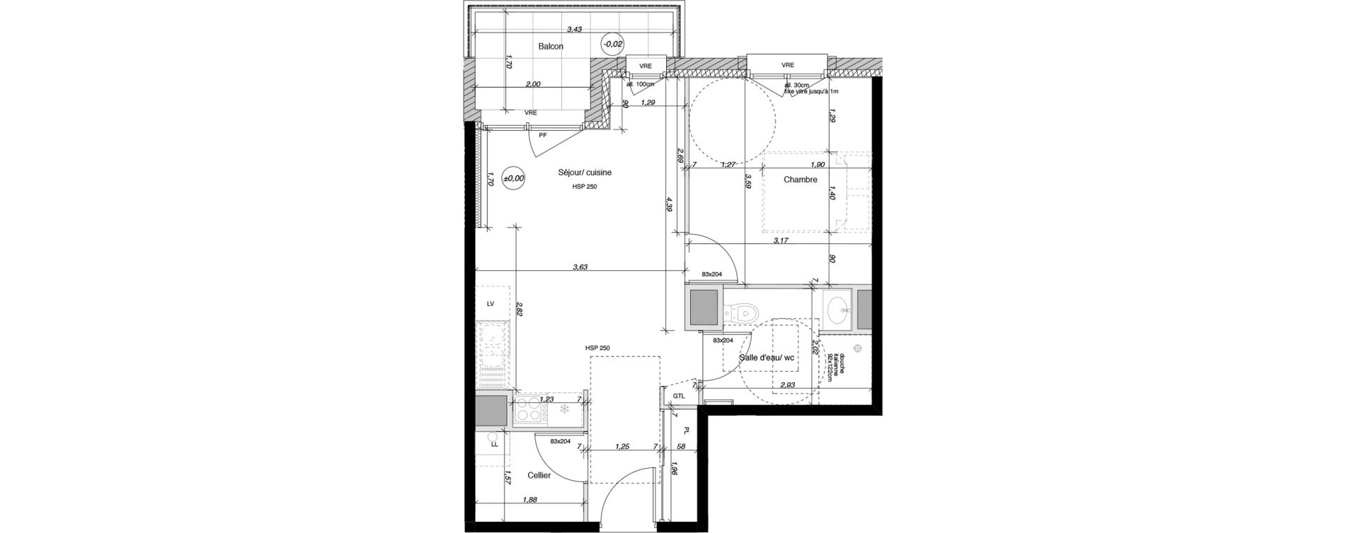 Appartement T2 de 42,32 m2 &agrave; Parentis-En-Born Centre