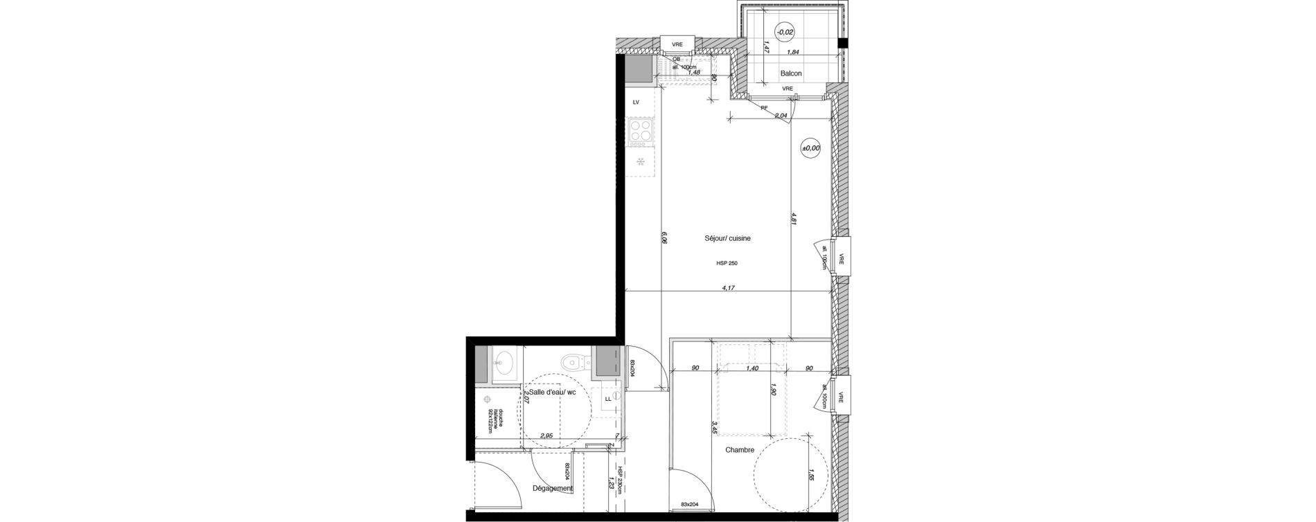 Appartement T2 de 44,76 m2 &agrave; Parentis-En-Born Centre