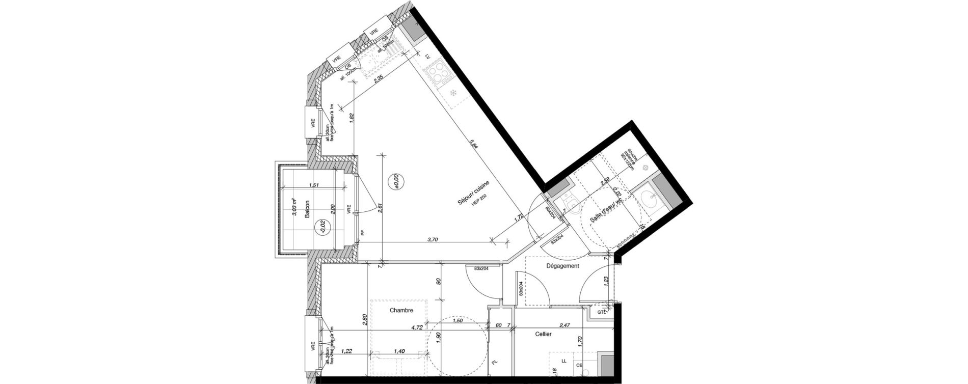 Appartement T2 de 47,52 m2 &agrave; Parentis-En-Born Centre