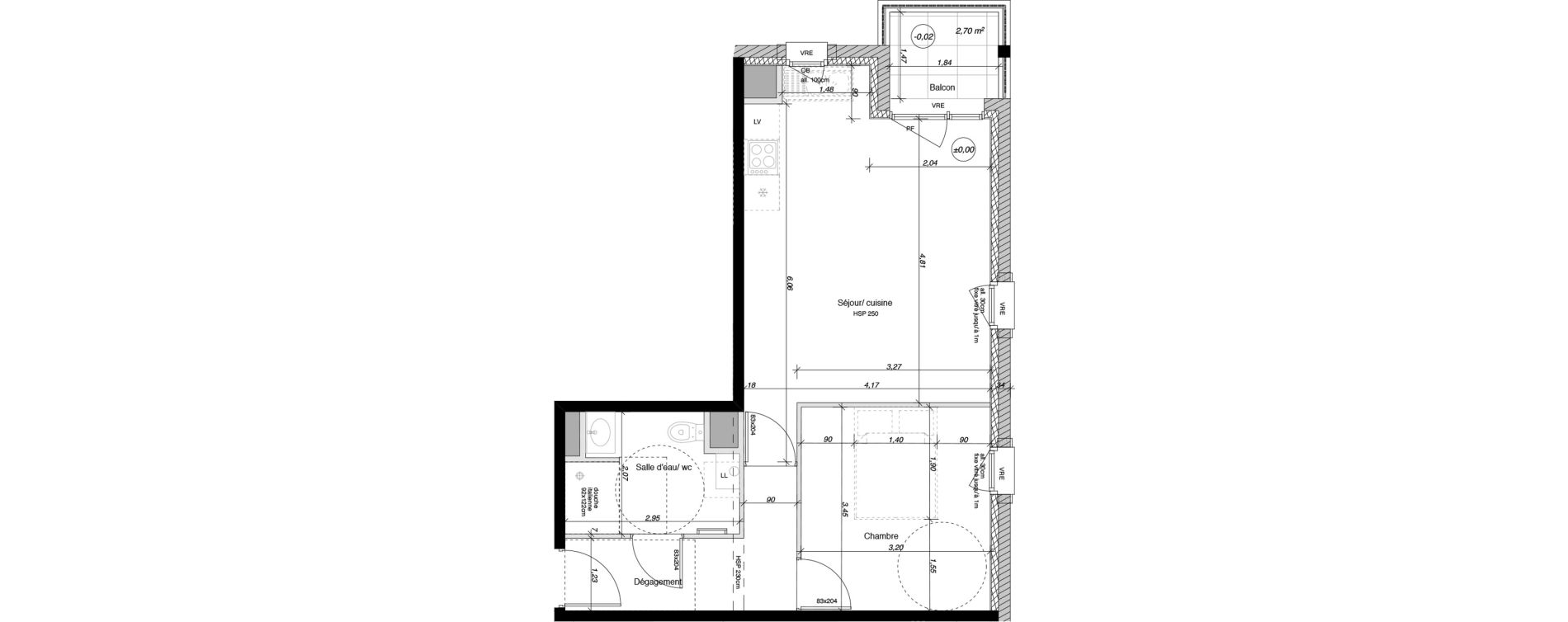 Appartement T2 de 44,76 m2 &agrave; Parentis-En-Born Centre