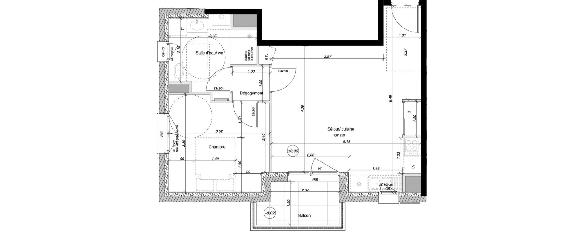 Appartement T2 de 45,12 m2 &agrave; Parentis-En-Born Centre