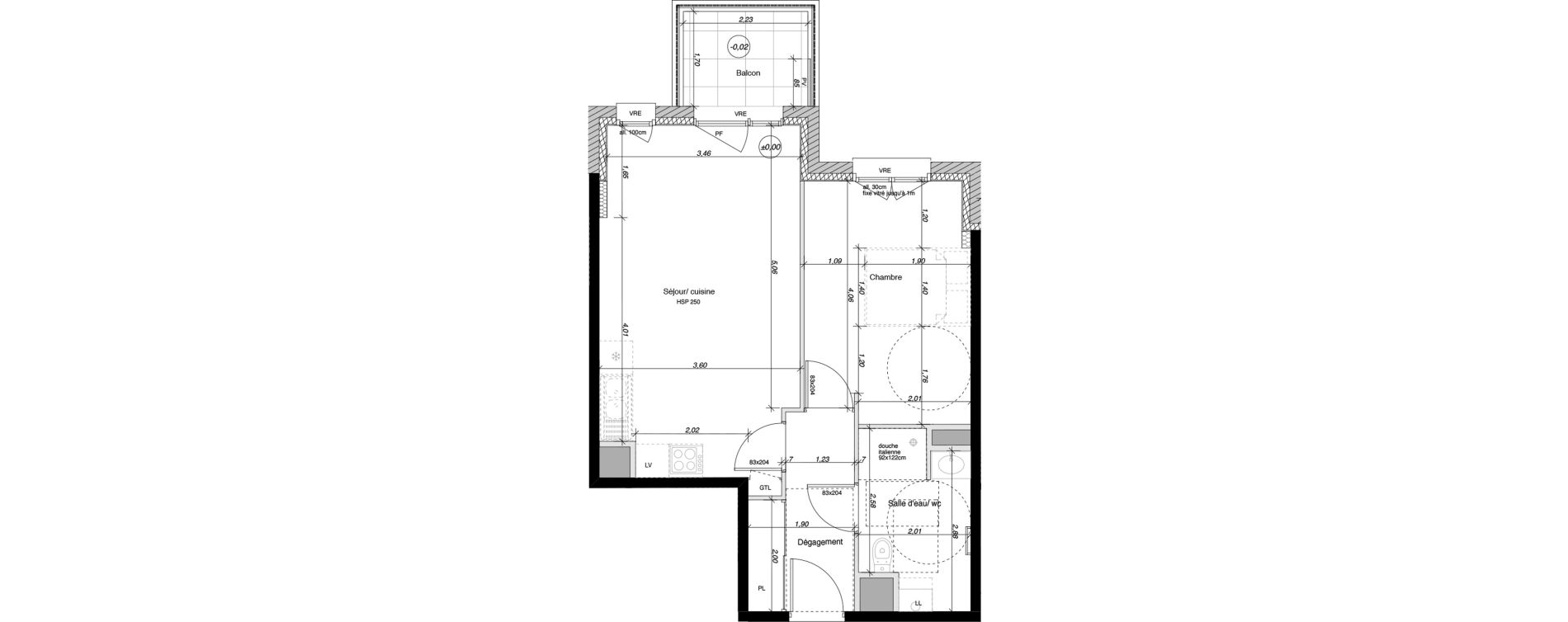 Appartement T2 de 45,72 m2 &agrave; Parentis-En-Born Centre