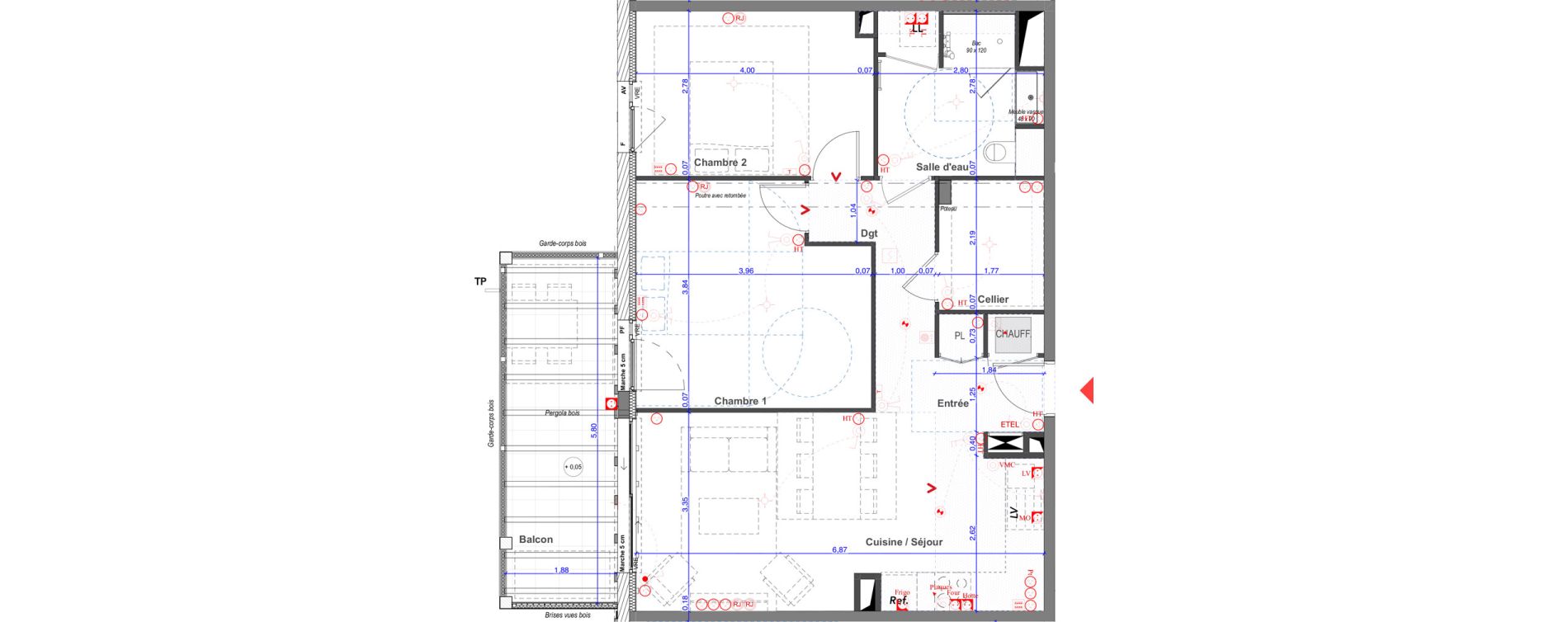 Appartement T3 de 65,58 m2 &agrave; Saint-Andr&eacute;-De-Seignanx Centre