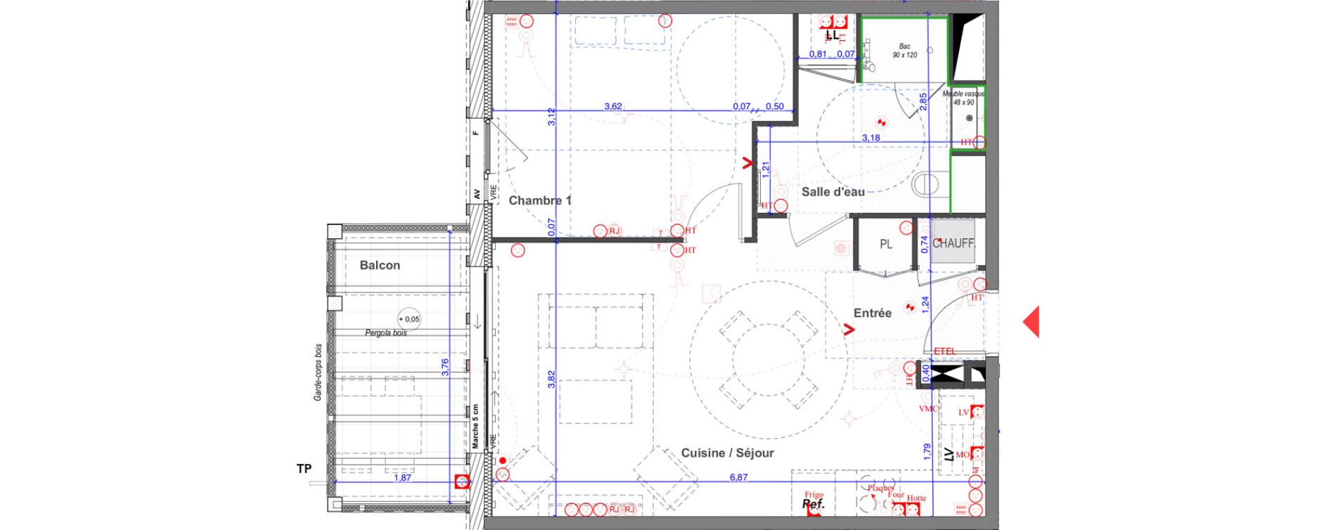 Appartement T2 de 45,11 m2 &agrave; Saint-Andr&eacute;-De-Seignanx Centre